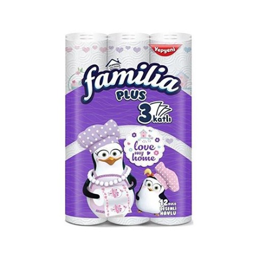 FAMİLİA KAĞIT HAVLU 12 RULO DESENLİ. ürün görseli