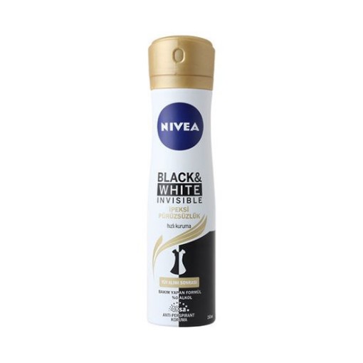 NİVEA DEO 150 ML WOMEN INV B&W SLK SMTH GOLD. ürün görseli