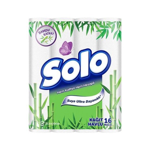 SOLO KAĞIT HAVLU 16 RULO BAMBU KATKILI. ürün görseli