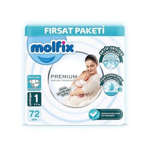MOLFİX BEBEK BEZİ PREMİUM FIRSAT (1 NO) 72 Lİ. ürün görseli
