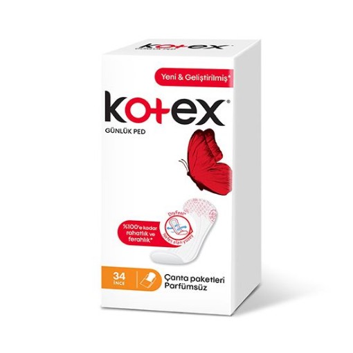 KOTEX GÜNKÜK PED İNCE 34 LÜ PARFÜMSÜZ. ürün görseli