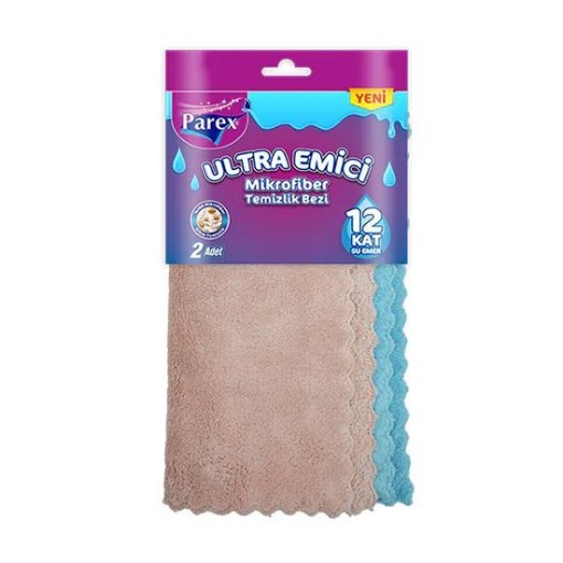 PAREX TEMİZLİK BEZİ MİKROFİBER 2 Lİ ULTRA EMİCİ. ürün görseli